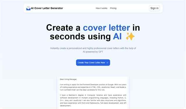 AI Cover Letter Generator